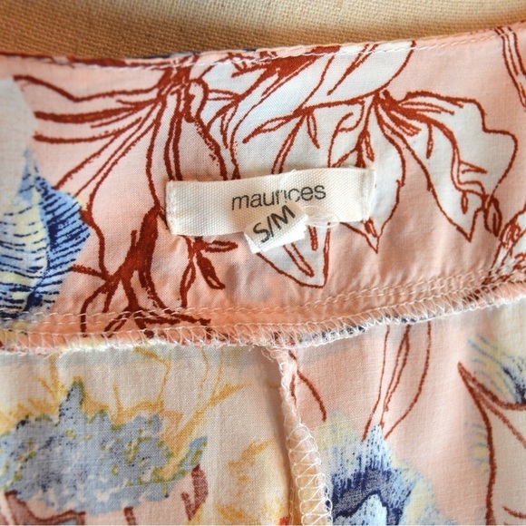 Maurices Pink Floral Peasant Sleeve Kimono, Size S/M - Picture 4 of 9